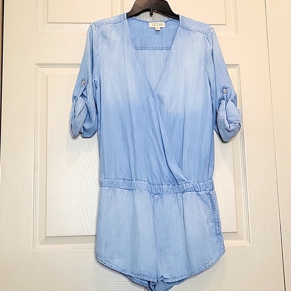 CLOTH & STONE Blue Chambray Romper from Anthropologie Size Small - Picture 2 of 8